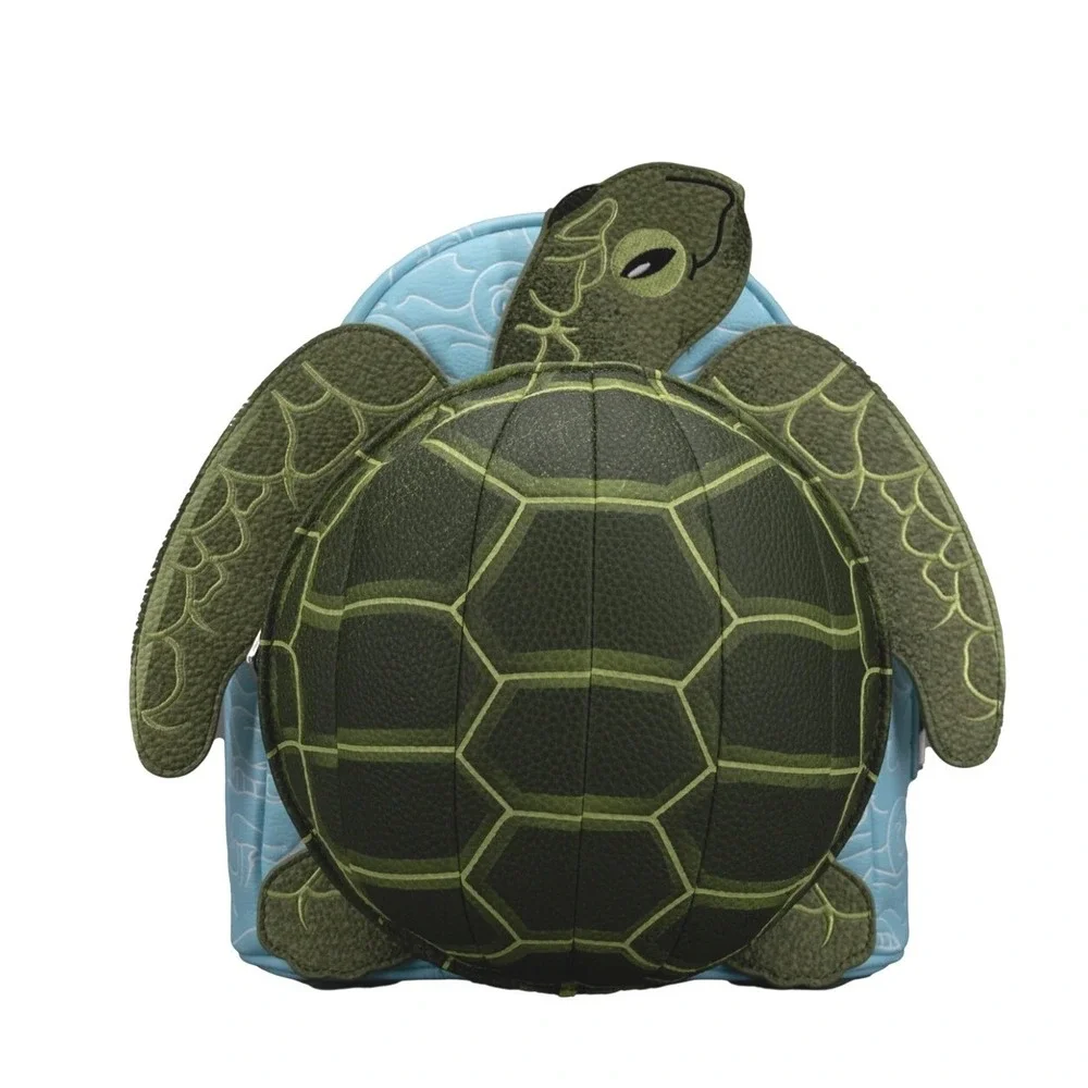Loungefly SeaWorld Sea Turtle Mini Backpack Blue Green Movable Parts NWT